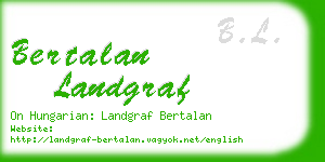 bertalan landgraf business card